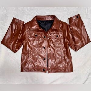 *NEW* Brown Faux Leather Jacket